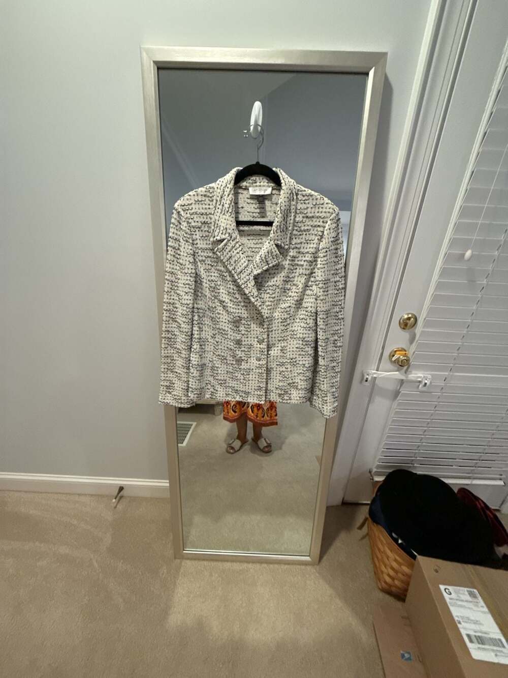 St. John Collection Blazer Size 12 Tweed Blue